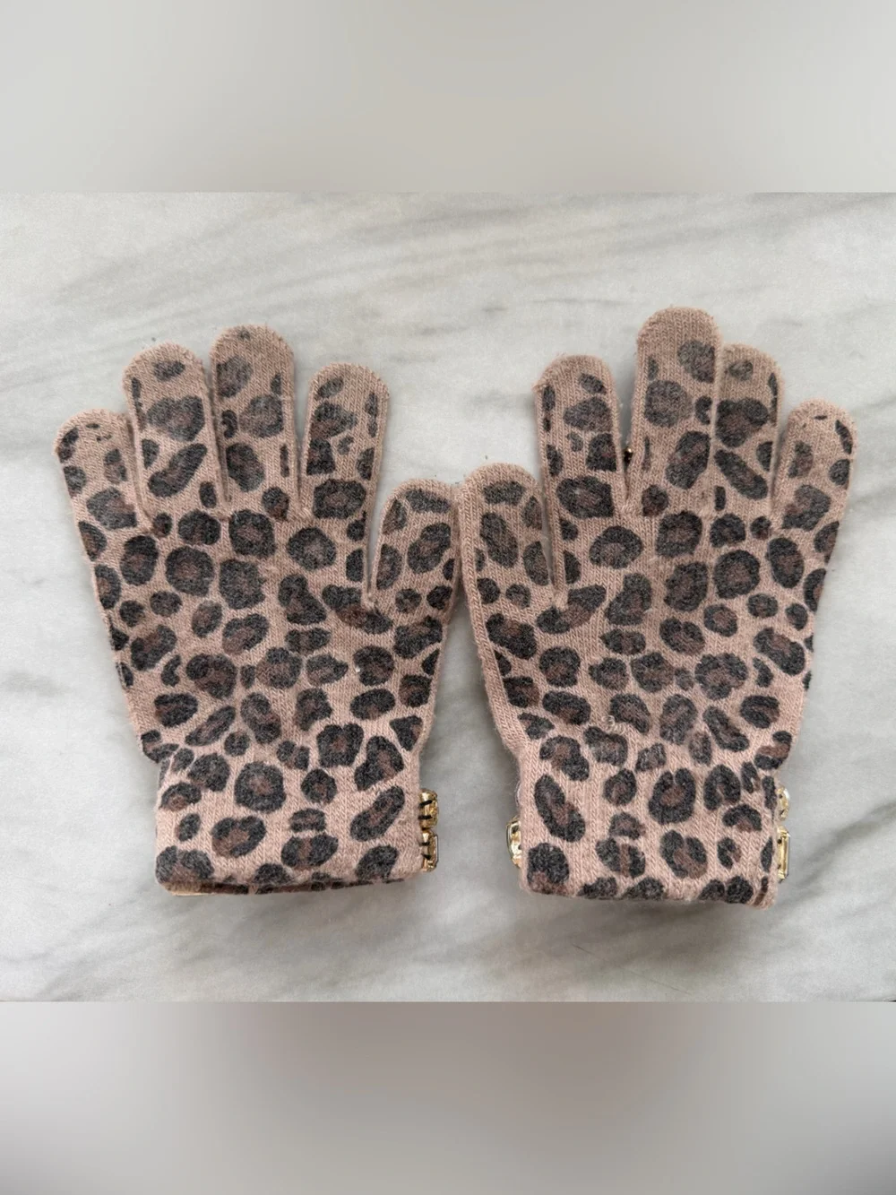Super Smalls Leopard Print Kids embellished gloves